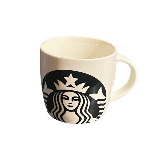 Starbucks 2017 Mermaid Large Coffee Mug Black and White 14oz - Picture 1 of 3